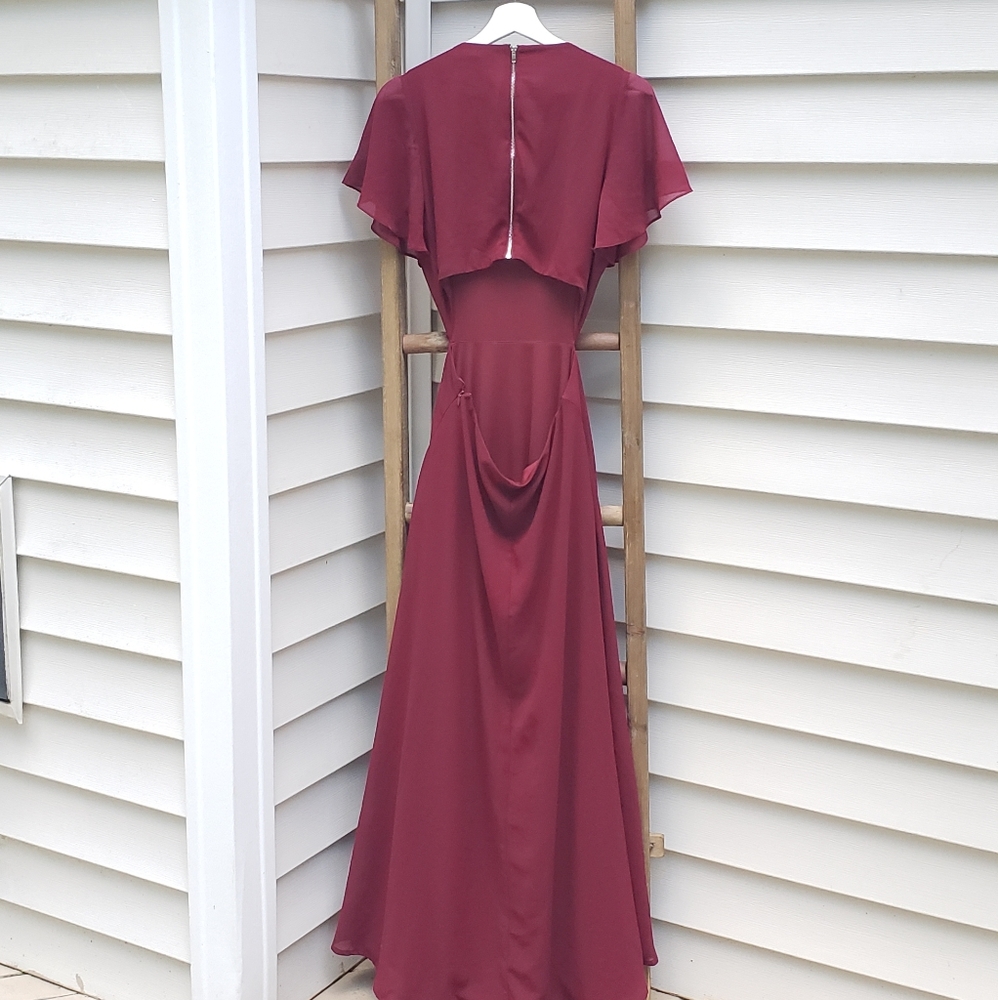Lulu's Garden Bliss Burgundy Cutout Maxi Dress - Picture 6 of 9